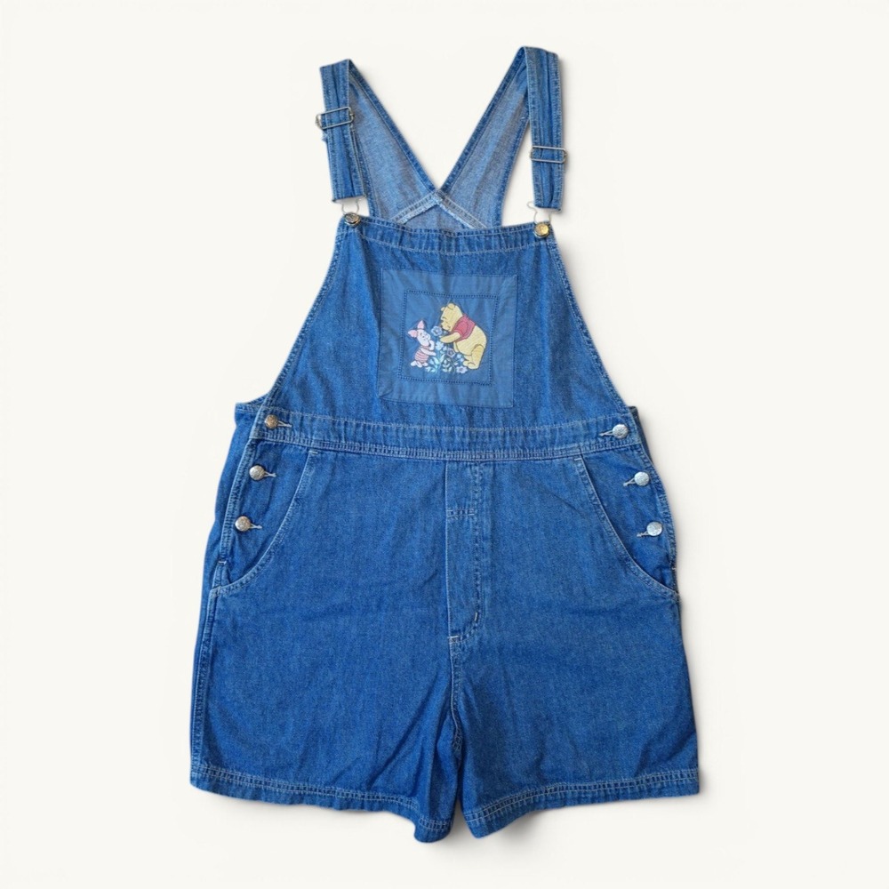 Vintage Disney Store Winnie the Pooh Denim Overalls Shorts